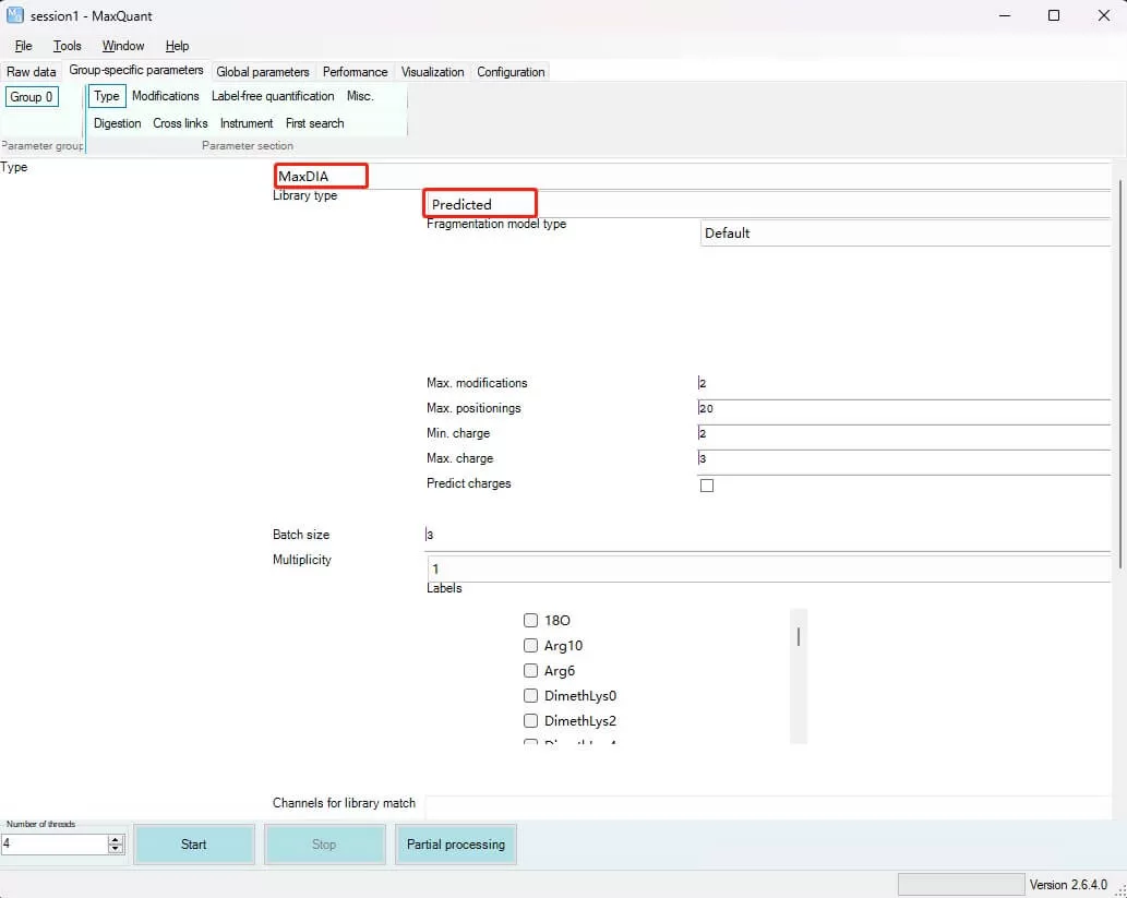 figure 3. Type setting for Group-Specific Parameters Configuration